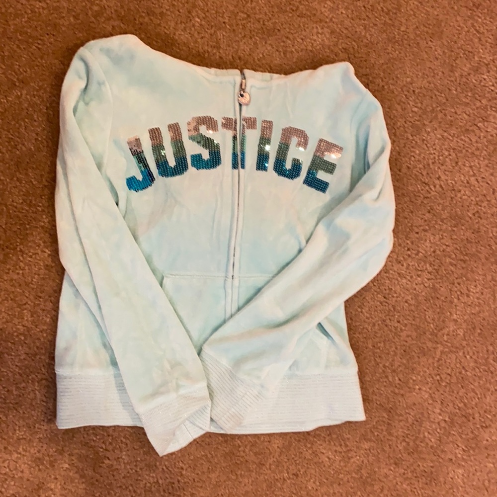 justice zip up hoodie, sparkly